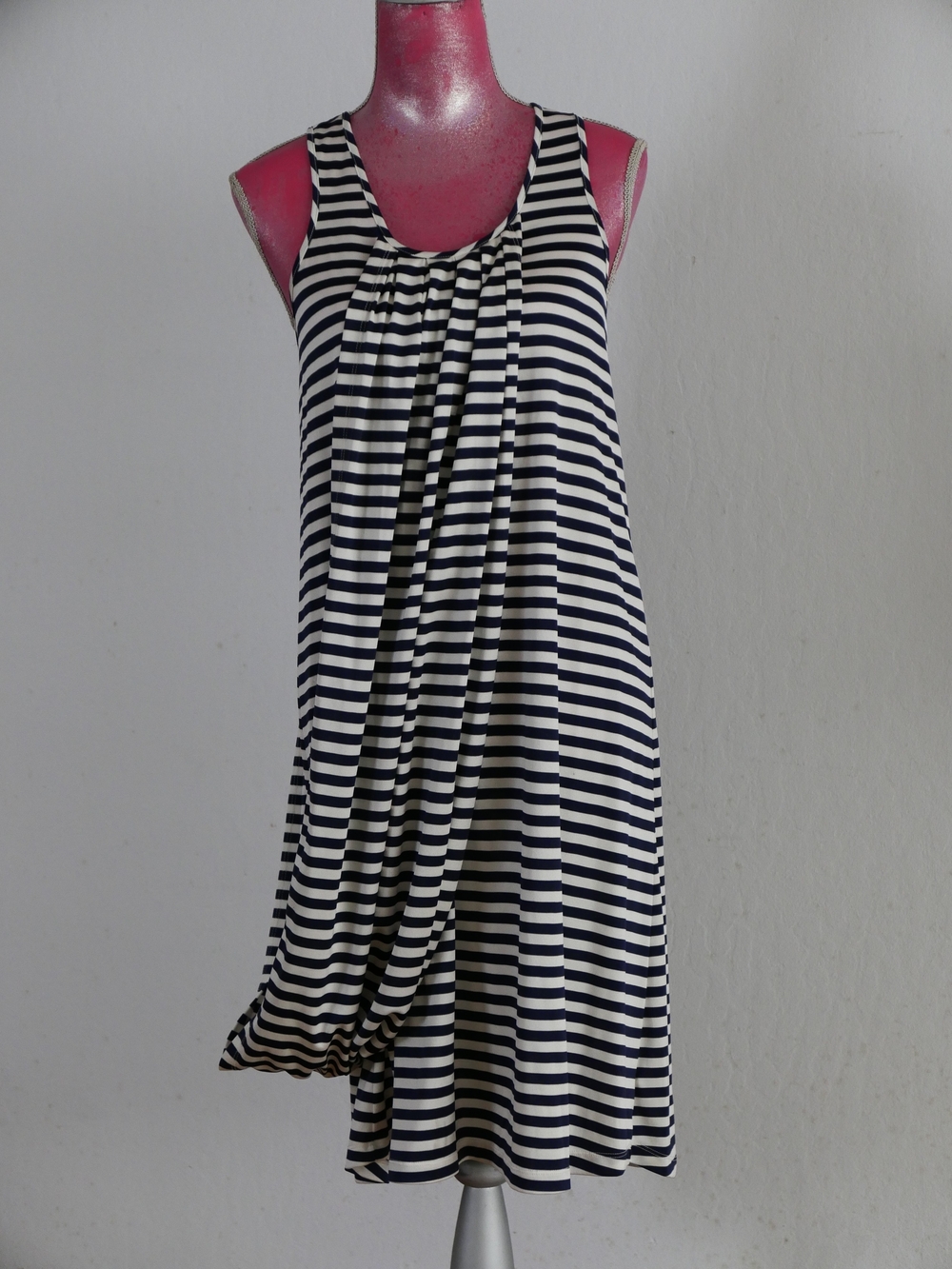 Jean Paul Gaultier Navy and White Striped Top